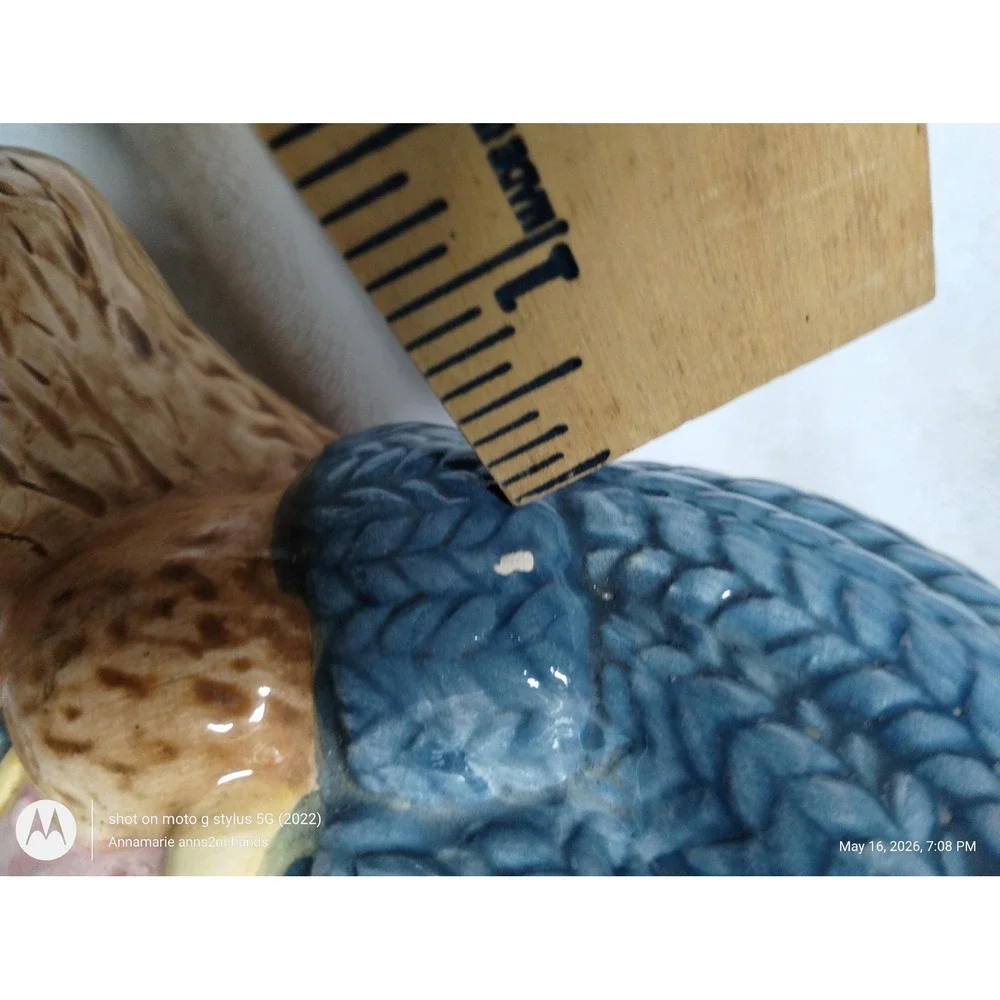 Cresco China Teddy Bear Mother and‎ Cub Ceramic Cookie Jar Blue Sweater